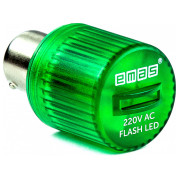 Светодиод мигающий 220В зеленый, EMAS мини-фото