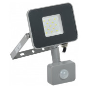 Прожектор СДО 07-10Д (10Вт) светодиодный (LED) 6500K IP44 серый с датчиком движения, IEK мини-фото
