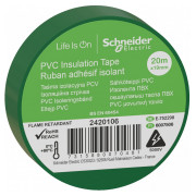 Изолента 19 мм×20 м зеленая, Schneider Electric мини-фото