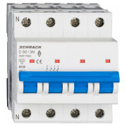 Модульный автоматический выключатель AMPARO 3P+N 50А 6кА х-ка C, Schrack Technik мини-фото